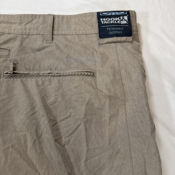 Hook & Tackle Performance Outfitters Shorts Men Size 38 Tan Lightweight Stretch - Picture 3 of 10